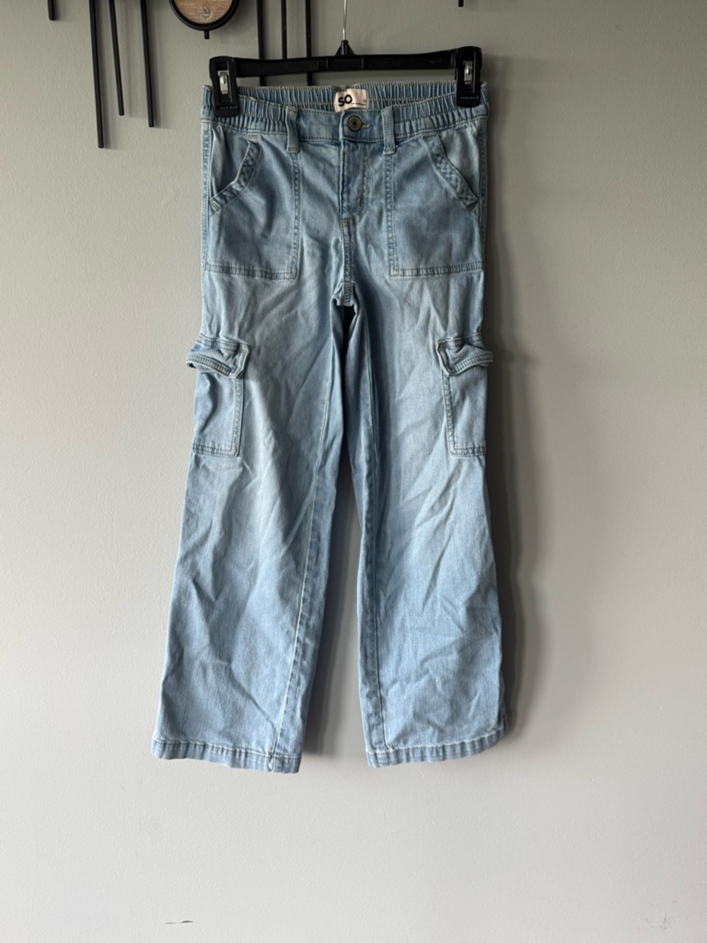 SO Light Blue Kids Cargo Jeans
